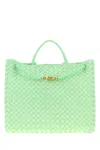 Bottega Veneta Women Mint Green Suede Large Andiamo Handbag In Green