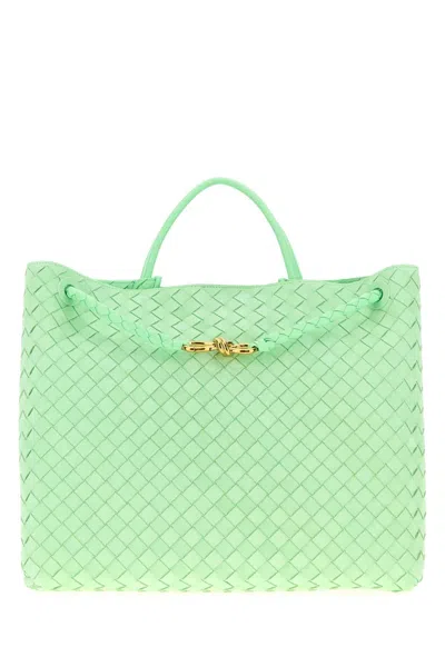 Bottega Veneta Women Mint Green Suede Large Andiamo Handbag