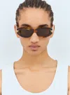 Bottega Veneta Mitre Oval Sunglasses In Brown