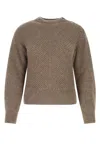 Bottega Veneta Chevron Knit Sweater In Alpaca In Brown