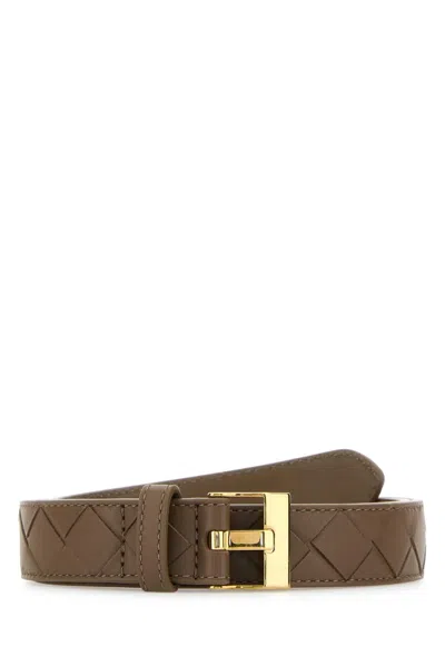 Bottega Veneta Women Mud Leather Watch Belt In Brown