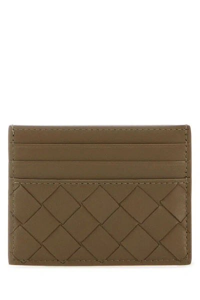 Bottega Veneta Women Mud Nappa Leather Intrecciato Card Holder In Brown
