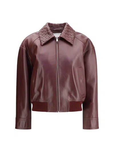 BOTTEGA VENETA BOTTEGA VENETA WOMEN NAPPA LAMBSKIN JACKET WITH INTRECCIATO COLLAR