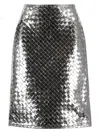 Bottega Veneta Intrecciato Lamb Leather Metallic Skirt