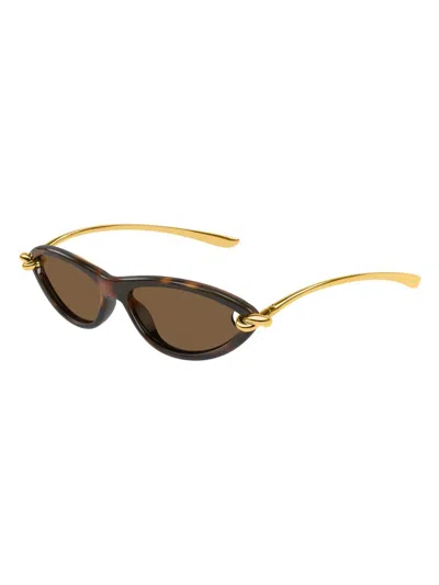 Bottega Veneta Bv1390s Cat-eye Plastic Sunglasses In Brown