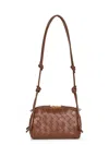 Bottega Veneta Intrecciato Leather Pouch On Strap In Brown