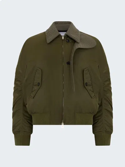 Bottega Veneta Women's Nylon Satin Padded Jacket Regular Fit In Green