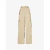 Bottega Veneta Cotton-blend Cargo Trousers In Oatmeal