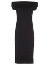 Bottega Veneta Women Off-the-shoulder Midi Dress In Black