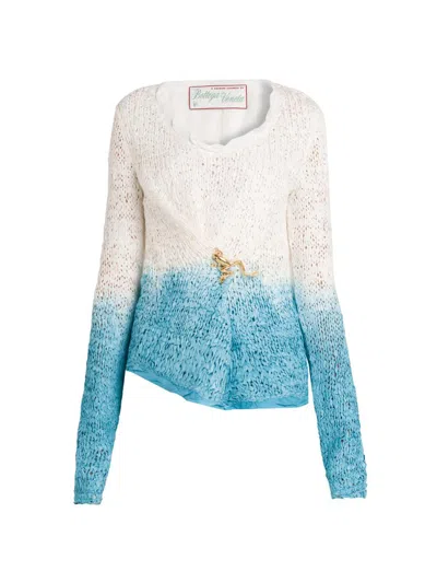 Bottega Veneta Women's Ombré Wool-silk Sweater In Blue