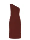 Bottega Veneta Women's One Shoulder Knit Dress In Brown
