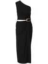 Bottega Veneta One-shoulder Cutout Gathered Embellished Crepe-jersey Midi Dress In Multicolor