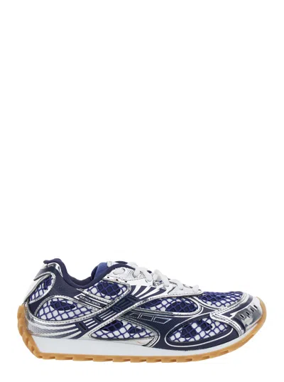 Bottega Veneta Women 'orbit' Blue Low Top Sneakers With Logo Patch On The Tongue And Mesh Panels In  In Multi