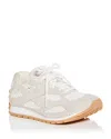 Bottega Veneta Orbit Suede, Leather, Mesh And Fishnet Sneakers In Sand