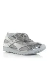 Bottega Veneta Orbit Metallic Technical Fishnet Low-top Sneakers In Silver