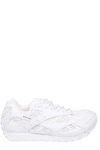 Bottega Veneta Orbit Metallic Net Runner Sneakers In White