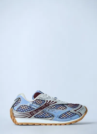 Bottega Veneta Sneaker Orbit Azul Rejilla Burdeos In Multi