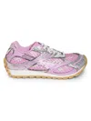 Bottega Veneta Women 'orbit' Pink Sneakers With Logo Lettering Print In Lightweight Techno Mesh Woma In Pink