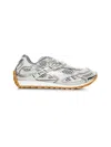 Bottega Veneta Orbit Metallic Net Runner Sneakers In White