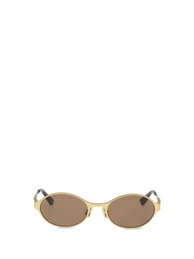 Bottega Veneta Women Oval Sunglasses In Gold