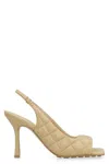 Bottega Veneta Padded Slingback Sandals With Quilted Texture And Stiletto Heel In Beige