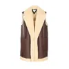 Bottega Veneta Shearling Long Vest In Brown