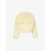 Bottega Veneta Toscana Shearling Cropped Blouson In Pale Yellow