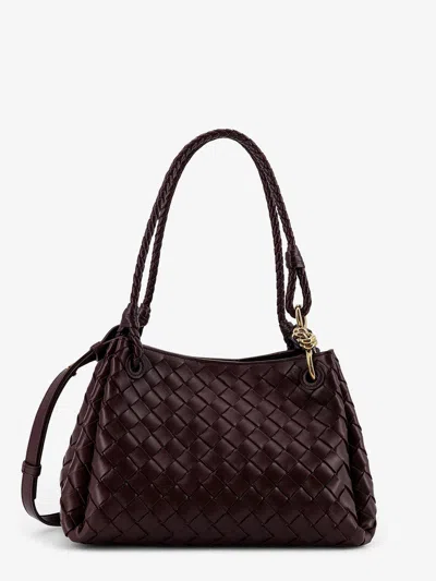 Bottega Veneta Women Parachute Leather Shoulder Bag With Intrecciato Motif In Multi