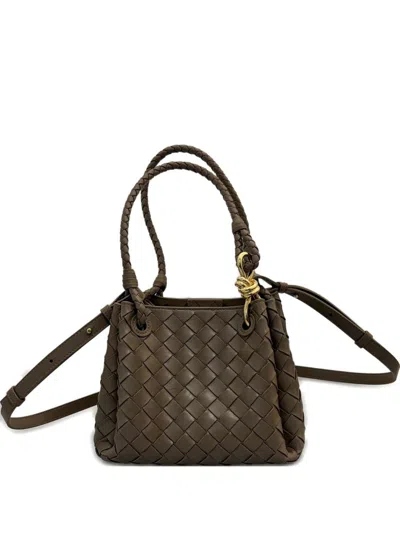 Bottega Veneta Women Parachute Small Leather Handbag In Brown