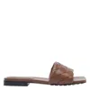 Bottega Veneta Riva Intrecciato Leather Slides In Brown