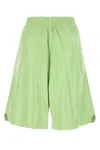 Bottega Veneta Pastel Green Leather Shorts In Green