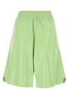 Bottega Veneta Pastel Green Leather Shorts In Green