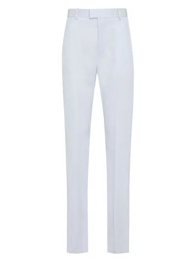 BOTTEGA VENETA WOMEN'S PASTEL LIGHT-BLUE TWILL PANT
