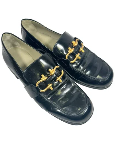 Pre-owned Bottega Veneta Women's Patent Leather Monsieur Loafer (authentic Pre-loved) In Black