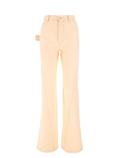 Bottega Veneta Women's Peach Cotton Wide Leg Pant