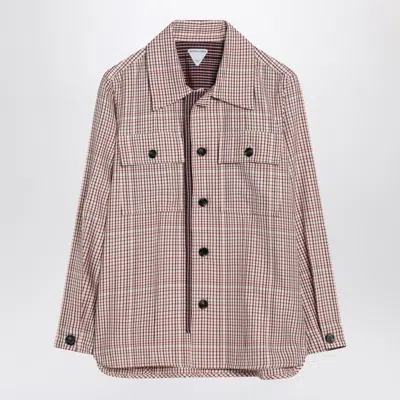 BOTTEGA VENETA BOTTEGA VENETA WOMEN PEARL/ABYSS/SCARLET CHECKED SHIRT