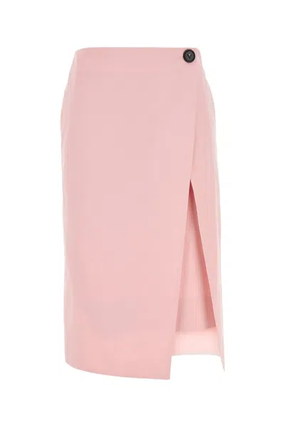 Bottega Veneta Women Pink Twill Skirt