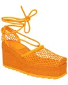 Bottega Veneta Orange Sporty Web Wedge Espadrilles In Orange
