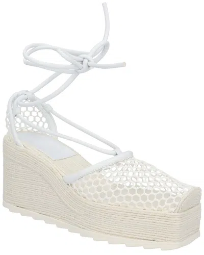 Pre-owned Bottega Veneta Women's Polyester Stretch Espadrille Wedge (authentic Pre-loved) In White