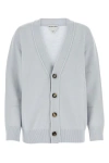 Bottega Veneta Classic Cashmere Cardigan With Intrec Patches In Blue