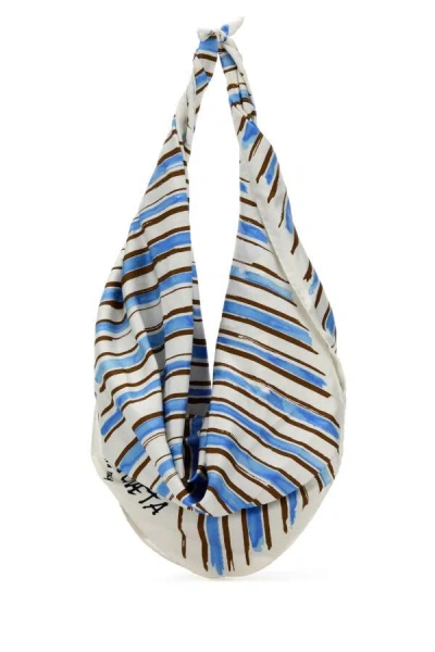 Bottega Veneta Women Printed Silk Foulard Shoulder Bag In Multicolor