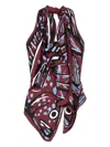 Bottega Veneta Women Printed Silk Top In Burgundy