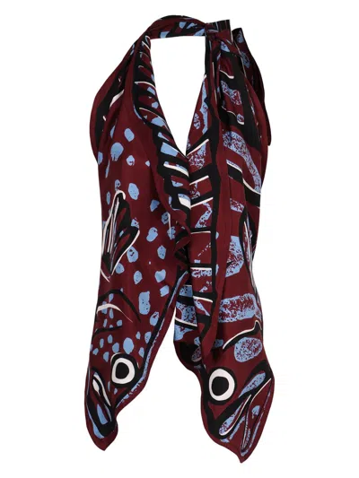 BOTTEGA VENETA WOMEN'S PRINTED TWILL TOP | SIZE SMALL | 833135V5JY06069
