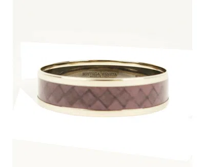 BOTTEGA VENETA BOTTEGA VENETA WOMEN'S PURPLE ENAMEL METAL WOVEN PRINT GOLD BRACELET (SMALL)
