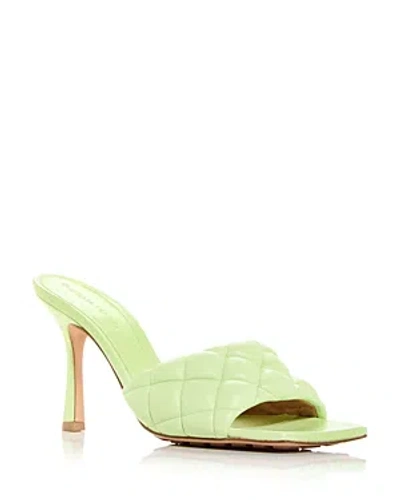 Bottega Veneta Women's Quilted High Heel Slide Sandals In Green