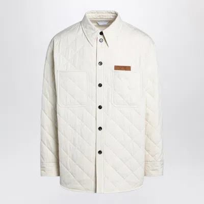 Bottega Veneta Women Quilted Jacket With Intrecciato Detail In White