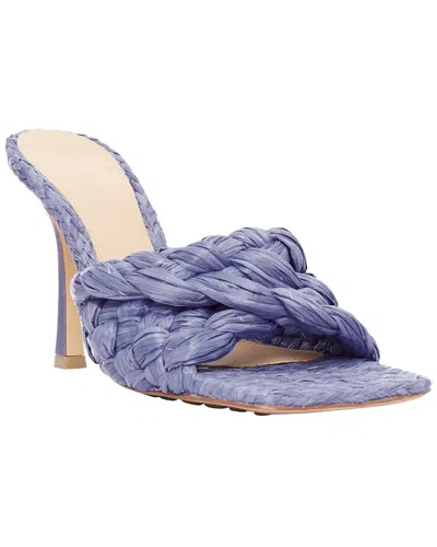 Pre-owned Bottega Veneta Women's Raffia Purple Raffia Mule (authentic Pre-loved)
