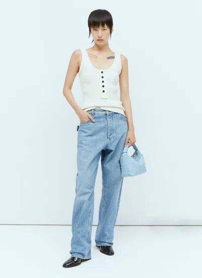 Bottega Veneta Women Raised Placket Tank Top In Cream