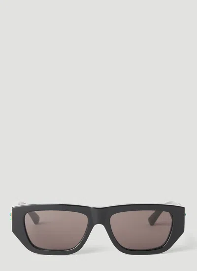 Bottega Veneta Black Bolt Stone-effect Rectangle-frame Sunglasses