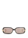 Bottega Veneta Knot Rectangular Sunglasses In Black
